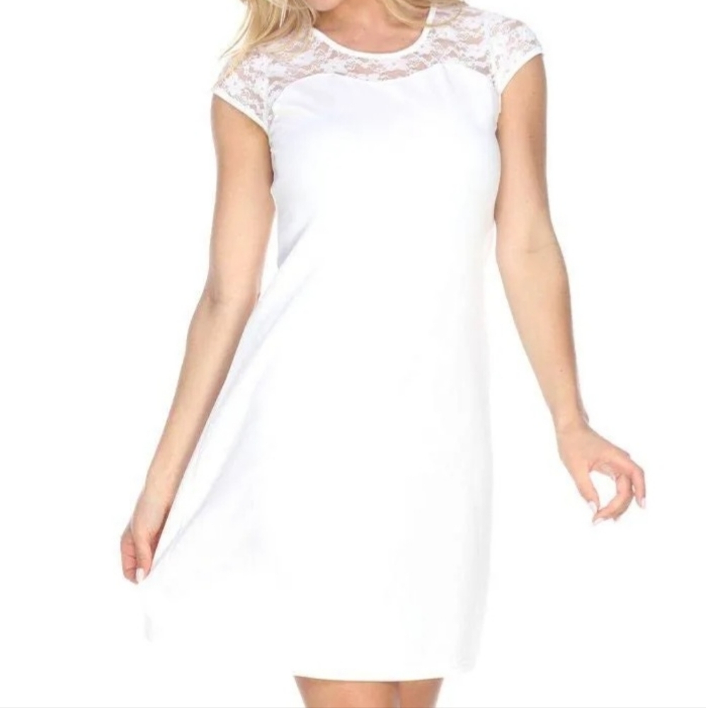 White Mark S white lace dress